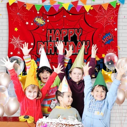 Red Spider Web Party Photo Background Decor Set