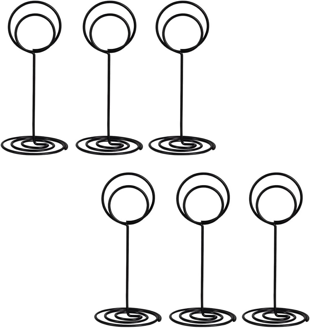 NERIUS Table Number Holders 6pcs Black Stand