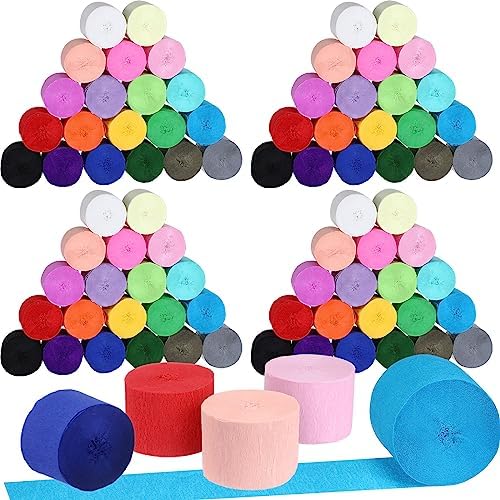Ctosree Crepe Paper Streamer Roll for Party Decoration
