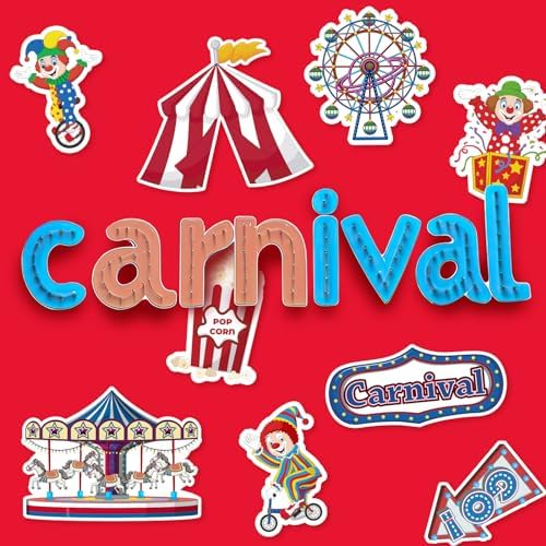 40PCS Carnival Circus Cutouts for Party Decorations