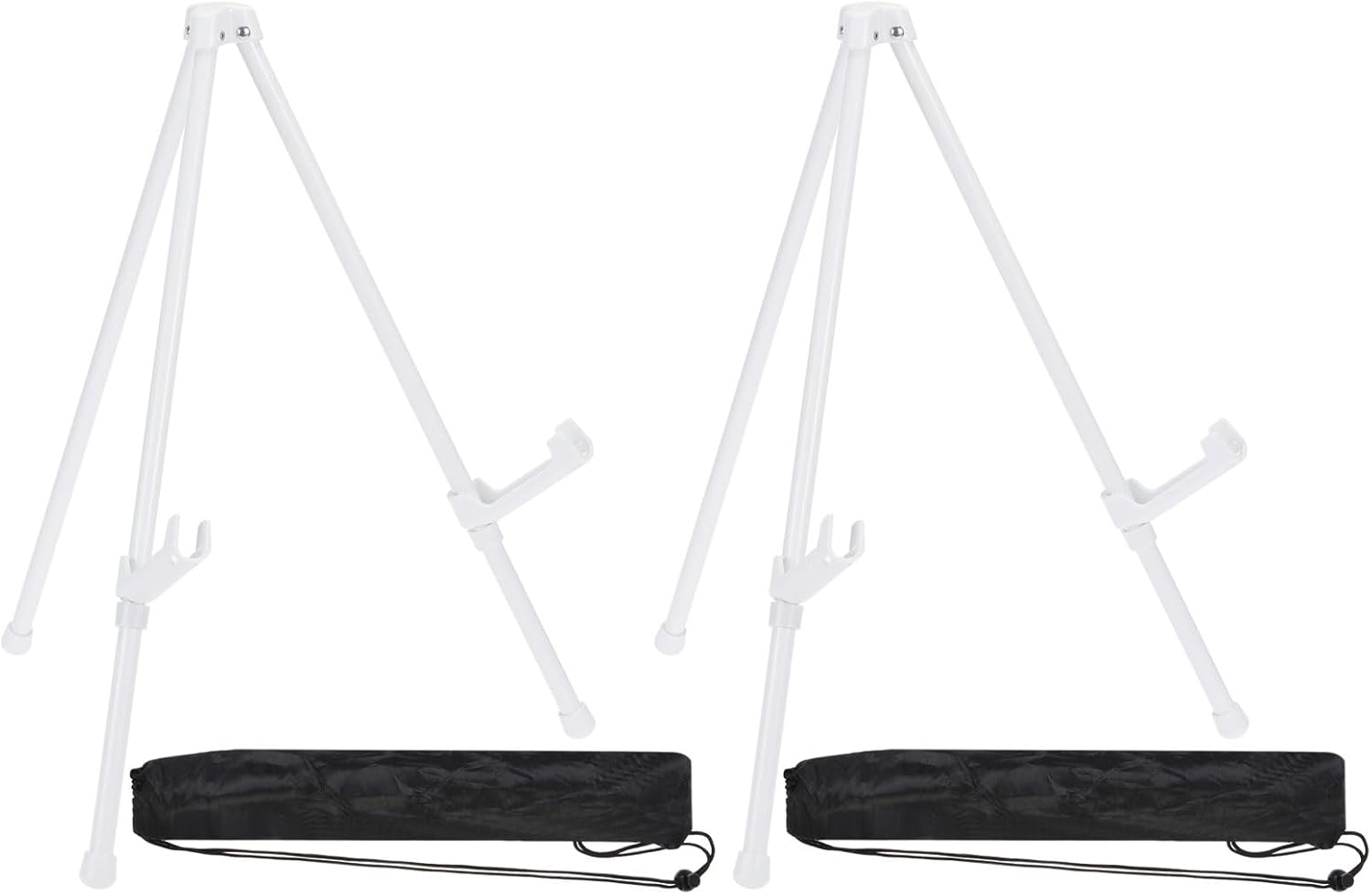 PATIKIL 2Set Tabletop Easel Stand for Display White Portable Aluminum Folding