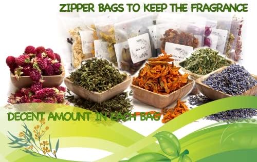 16 Bags Dried Flowers for Soap Making and Candle Crafting
