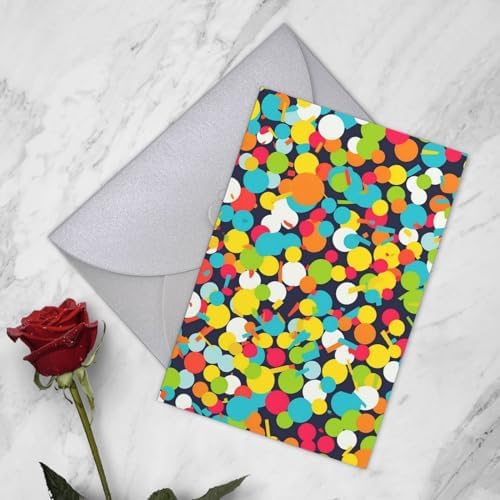 Bright Confetti Greeting Cards with Envelopes 8x6 Inches