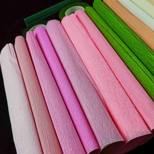 KYMY Crepe Paper Rolls Flower Kit with Iron Wires and Tape