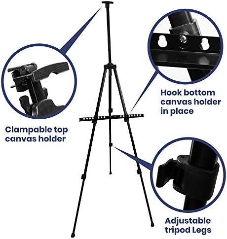 Pacific Arc Adjustable Aluminum Art Easel with Carrying Bag