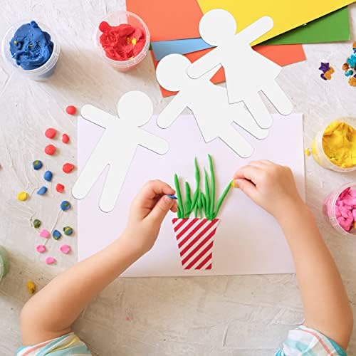 Fuutreo 108 Pcs White Paper Cutouts for Kids Crafts