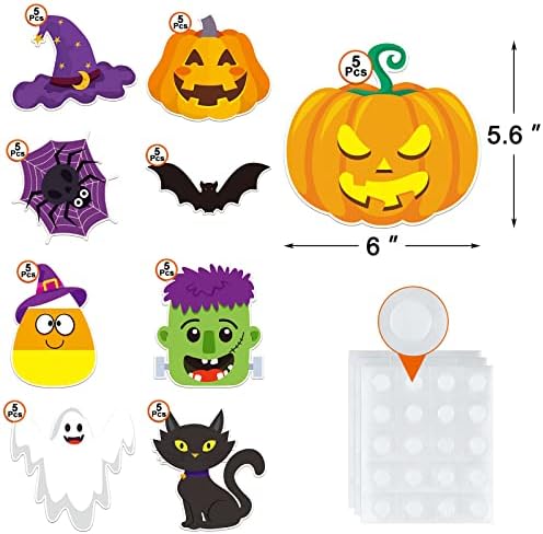 45 Halloween Cutouts with Glue Dots for Decor