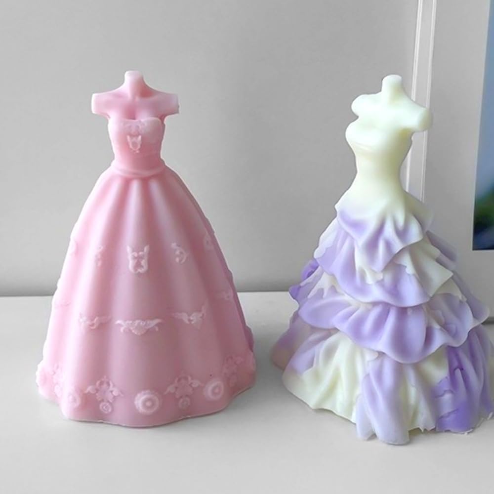 Bridal Wedding Dress Candle Mold for DIY Crafting
