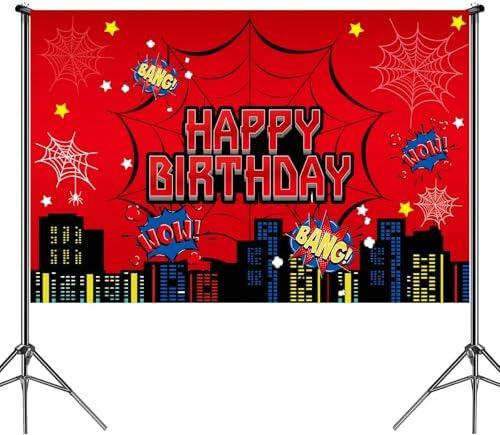 Red Spider Web Party Photo Background Decor Set