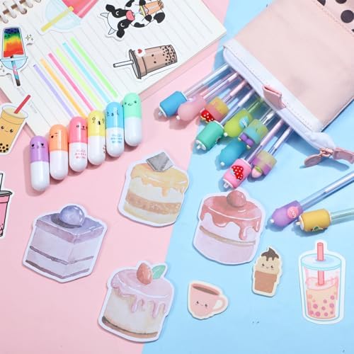 Sabary 228 Pcs Kawaii Stationery Set with Pencil Case