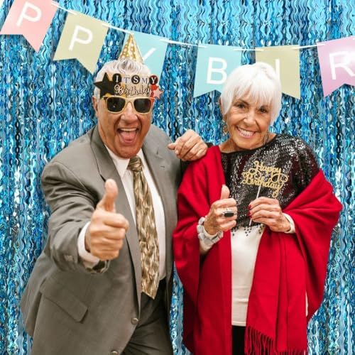 Blue Foil Fringe Curtain Party Backdrop