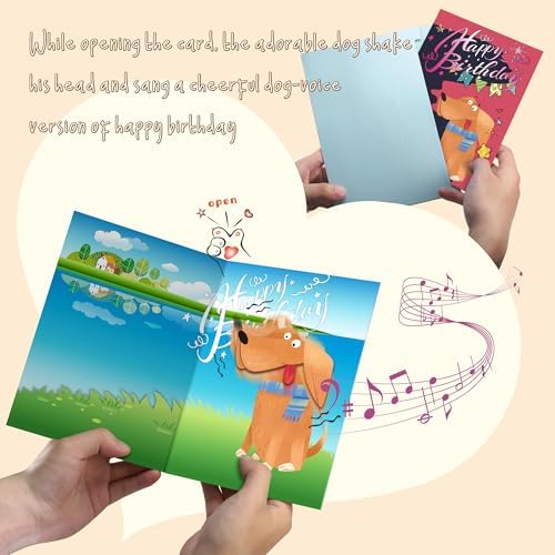 Funny Birthday Card with Sound and 3D Pop Up Prank Dog