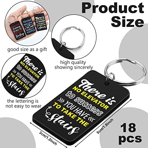 Funtery 18 Pcs Inspirational Keychains Motivational Gifts