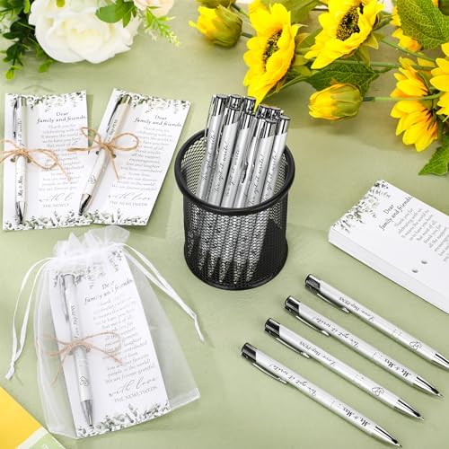 50 Wedding Favors with Pens Cards and Bags