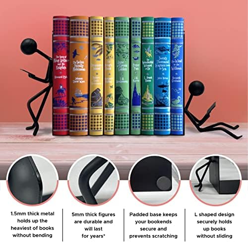 Ottimo Heavy Duty Metal Bookends Black