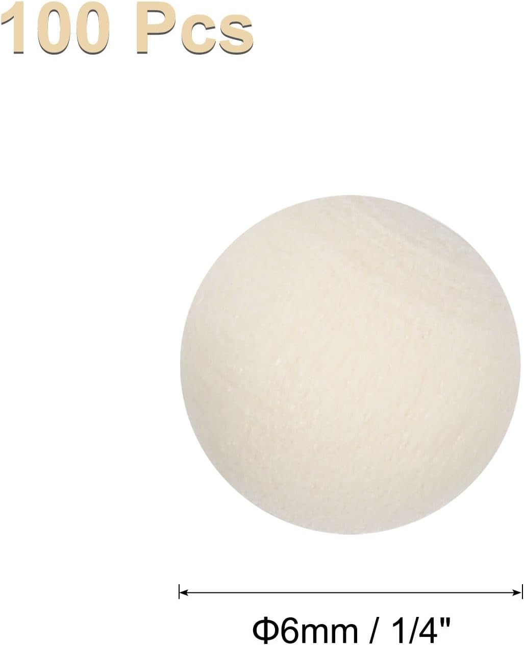 Uxcell 100pcs Round Wood Balls 14 Inch Diameter Unfinished Solid Craft Spheres
