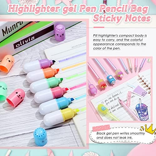 Sabary 228 Pcs Kawaii Stationery Set with Pencil Case