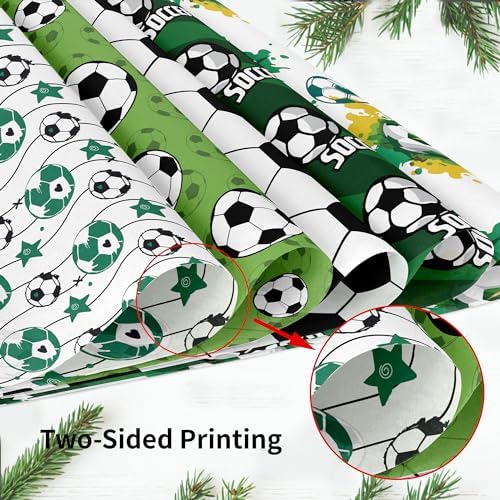 24 Pcs Soccer Pattern Decorative Paper Pad for Scrapbooking