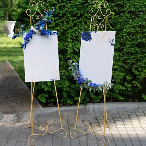 2 Pcs Metal Scroll Easel with Chain Support