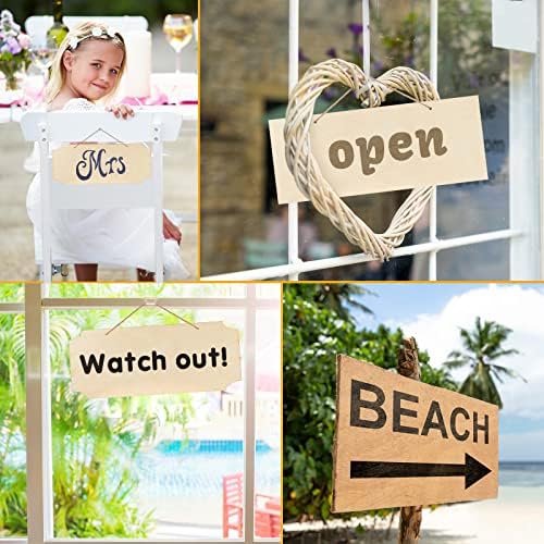 10 Pcs Unfinished Hanging Wood Signs for DIY Crafts