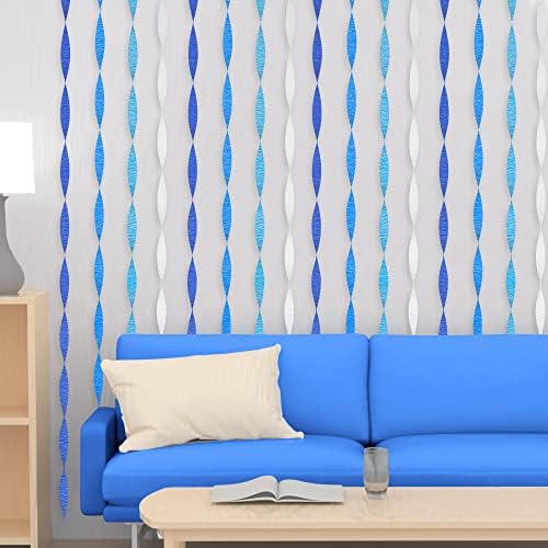 Blue Birthday Decorations 8 Rolls 656ft Crepe Paper Streamers Kit