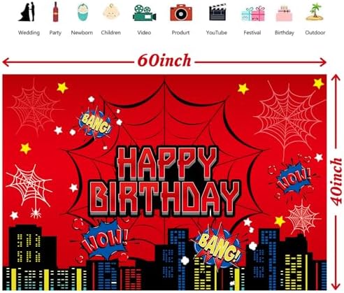 Red Spider Web Party Photo Background Decor Set