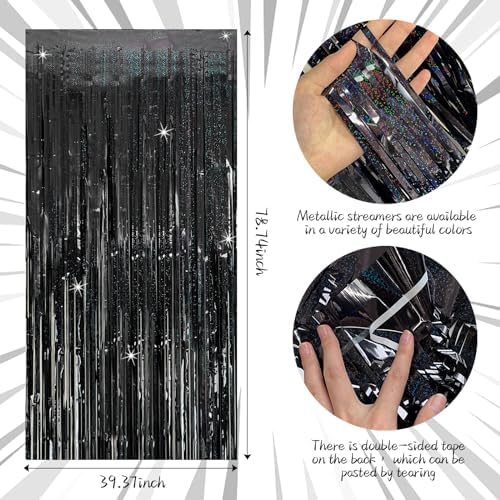 Tinsel Curtain Backdrop 2 Packs Birthday Party Decor