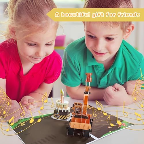 3D Birthday Pop Up Card with Music and Light for Boy Toddler