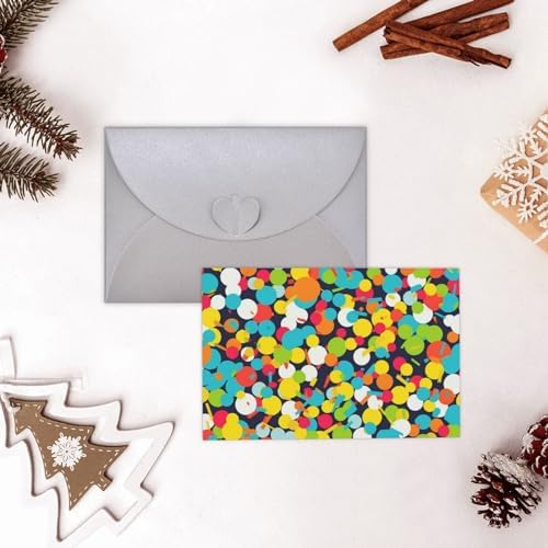 Bright Confetti Greeting Cards with Envelopes 8x6
