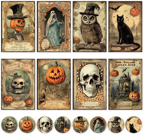 Whaline 32 Pack Halloween Greeting Cards with Stickers and Envelopes