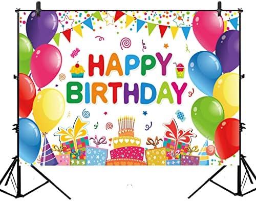 Happy Birthday Backdrop Banner for Boys Girls 5x3ft