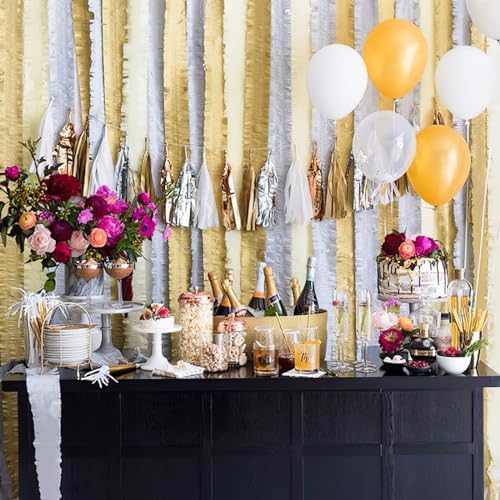 PartyWoo Crepe Paper Streamers 4 Rolls 328ft