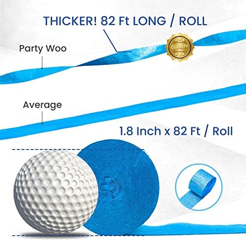 PartyWoo Crepe Paper Streamers 4 Rolls Blue 82ft
