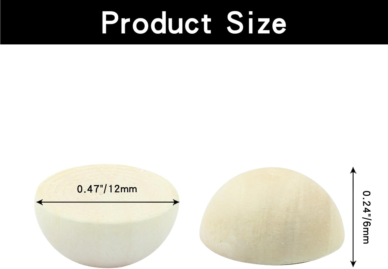 Hitefu 200pcs Mini Half Wood Beads for DIY Crafts