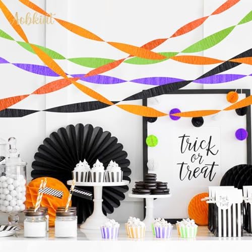 AOBKIAT Halloween Crepe Paper Streamers 5 Rolls