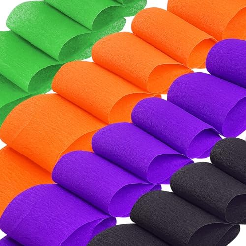 Jiebor Halloween Decor Crepe Paper Streamers 12 Rolls