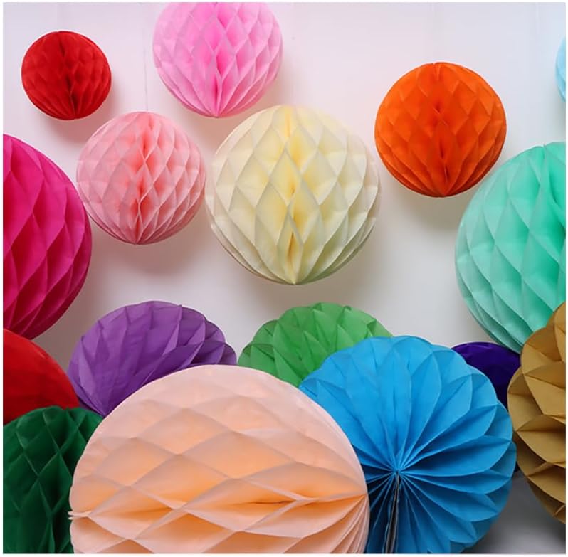 10pcs 6 Inch Black Honeycomb Tissue Paper Balls