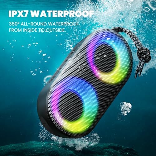 MIATONE Drum Shower Speaker with LED Lights and Bluetooth 53