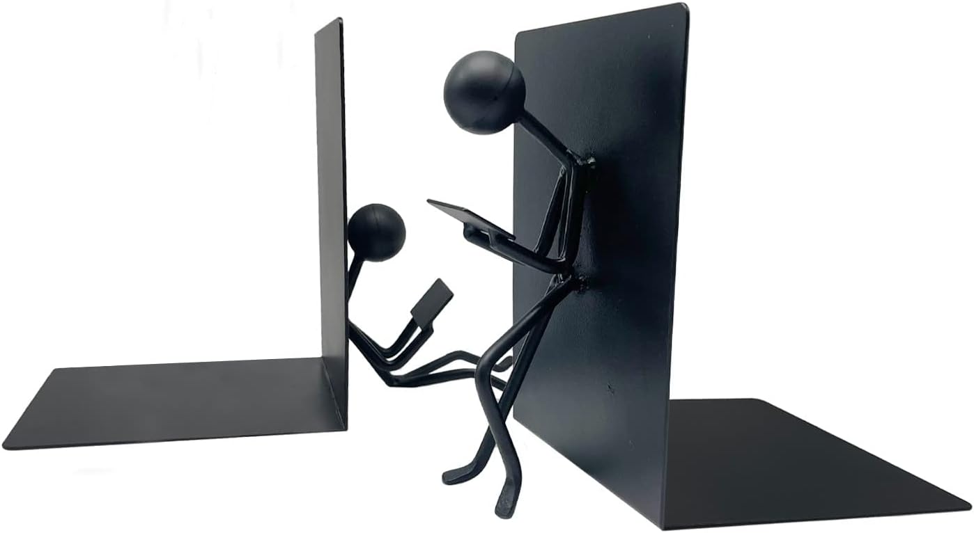Ottimo Heavy Duty Metal Bookends Black