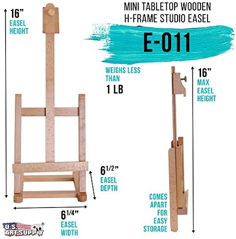 U S Art Supply 16 Inch Mini Wooden Easel