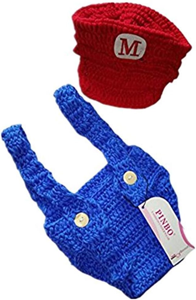 Pinbo Newborn Baby Photography Prop Crochet Hat Set