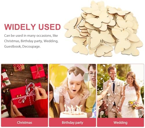 TINKSKY 50pcs Wooden Butterfly Craft Blank DIY Kit