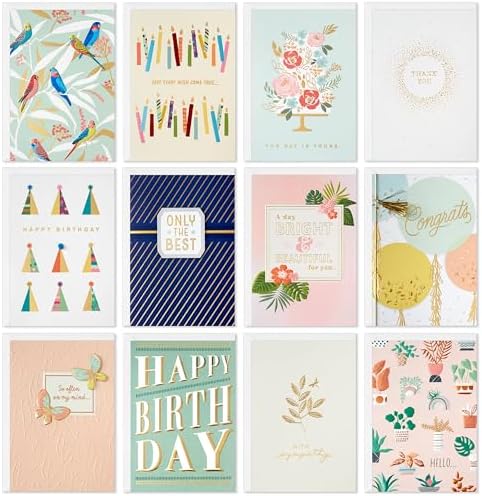 Hallmark Elegant All Occasion Card Assortment 12 Cards with Envelopes