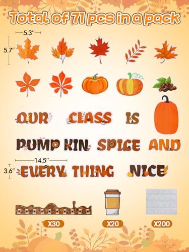 Fall Bulletin Board Decoration Set with 200 Glue Points