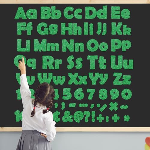 260Pcs Glitter Green Bulletin Board Letters Set for Classroom