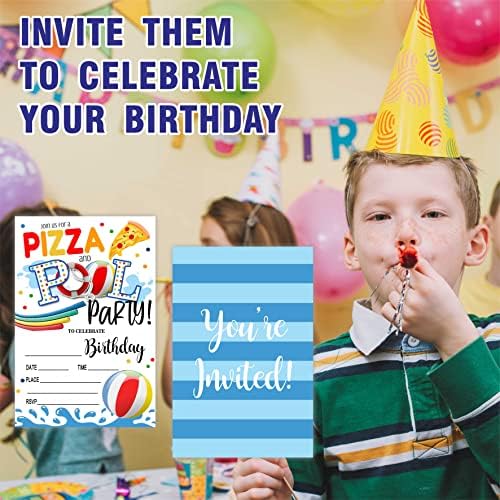 Pool Party Birthday Invitations with Envelopes 20 Count