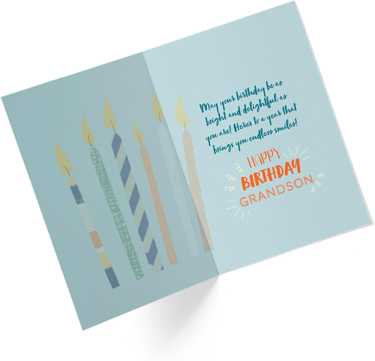 Birthday Card for Grandson with Candles and Confetti