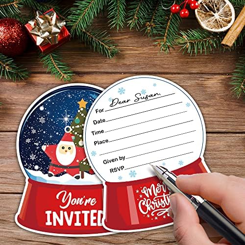 RZHV 15 Pack Crystal Ball Shaped Party Invitations Cards with Envelopes