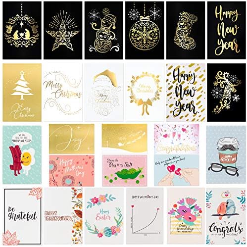 100 All Occasion Greeting Cards with Organizer Box