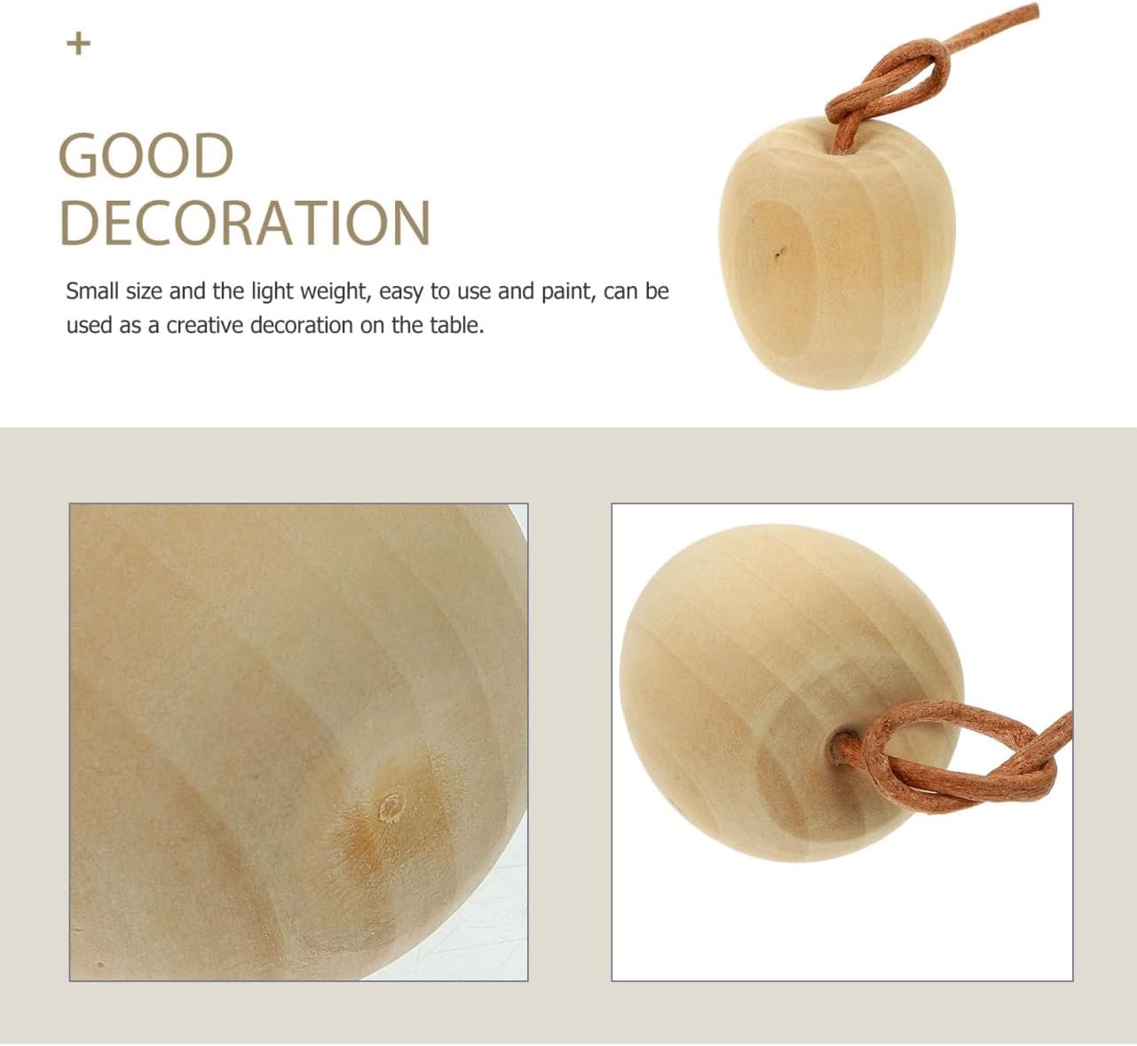 PRETYZOOM DIY Unpainted Wooden Fruit Ornaments 4pcs Pack
